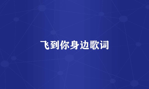 飞到你身边歌词