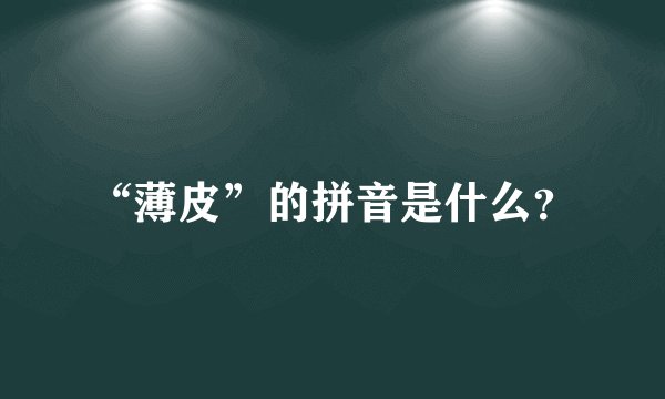 “薄皮”的拼音是什么？