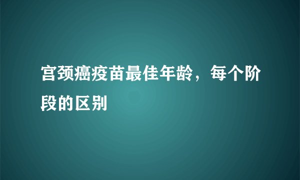 宫颈癌疫苗最佳年龄，每个阶段的区别