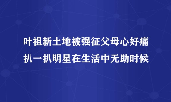 叶祖新土地被强征父母心好痛扒一扒明星在生活中无助时候
