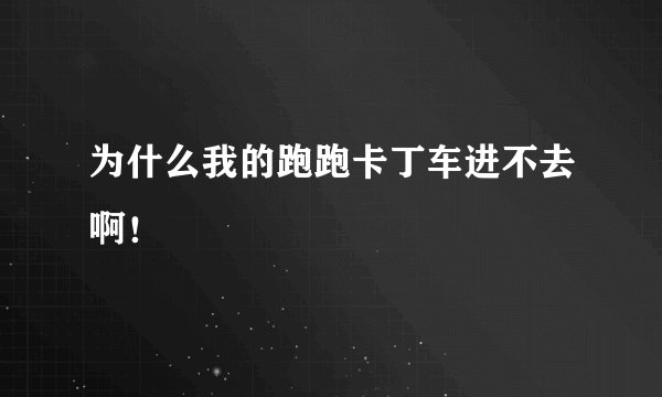 为什么我的跑跑卡丁车进不去啊！