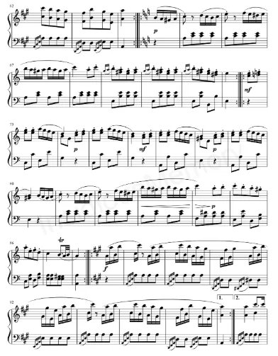 土耳其进行曲，钢琴谱