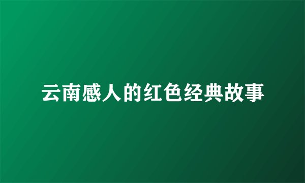云南感人的红色经典故事