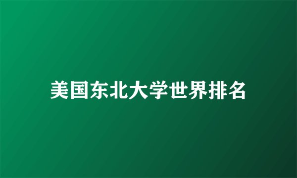 美国东北大学世界排名