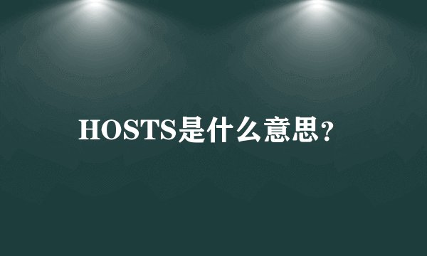 HOSTS是什么意思？