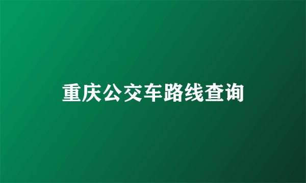 重庆公交车路线查询