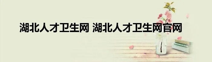 湖北人才卫生网 湖北人才卫生网官网