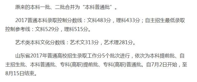 2017年各省高考录取分数线分别是多少？