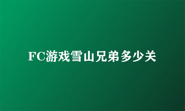 FC游戏雪山兄弟多少关