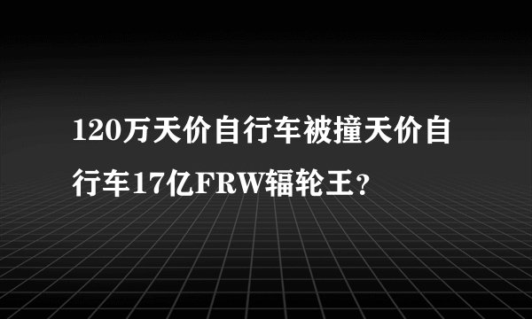 120万天价自行车被撞天价自行车17亿FRW辐轮王?