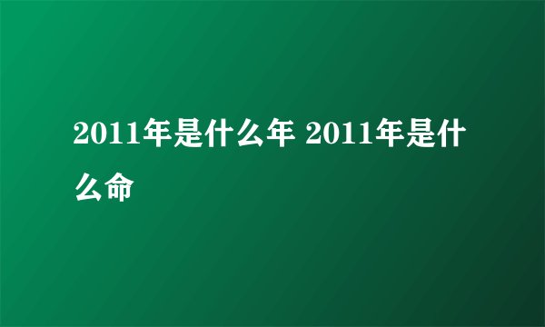 2011年是什么年 2011年是什么命
