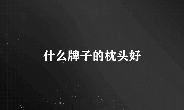 什么牌子的枕头好