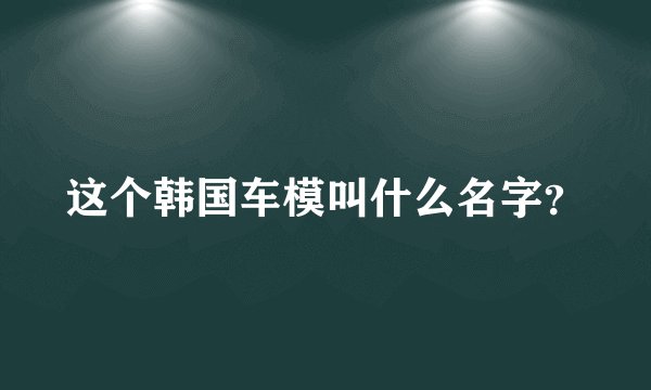 这个韩国车模叫什么名字？