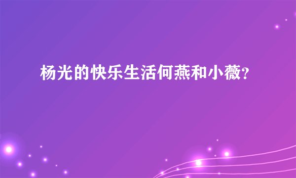 杨光的快乐生活何燕和小薇？