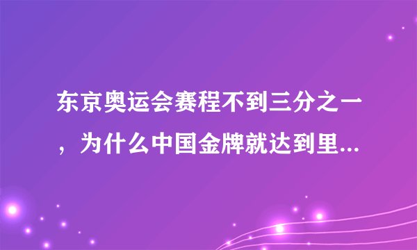 东京奥运会赛程不到三分之一，为什么中国金牌就达到里约奥运的半数？有哪些让你出乎意料的运动员？