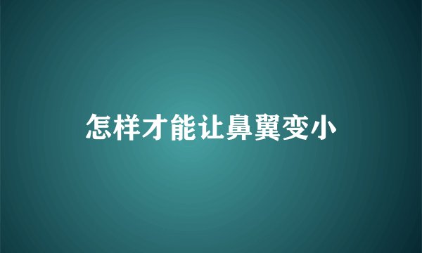 怎样才能让鼻翼变小