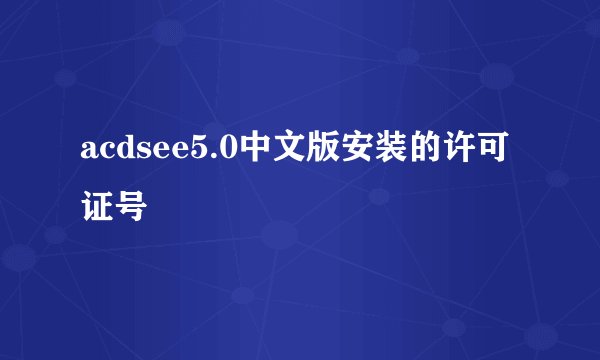 acdsee5.0中文版安装的许可证号