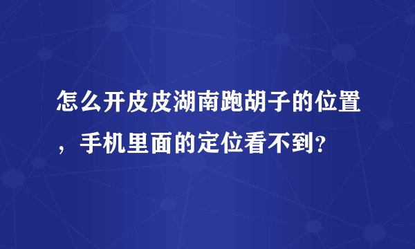 怎么开皮皮湖南跑胡子的位置，手机里面的定位看不到？