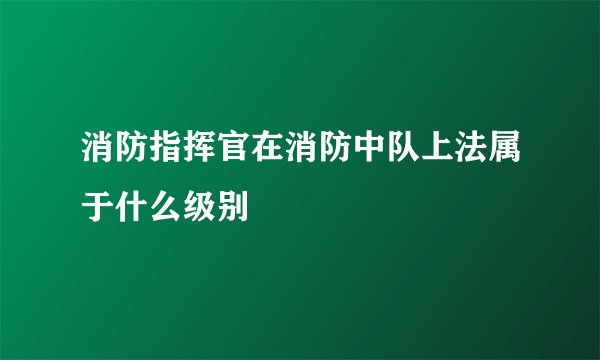 消防指挥官在消防中队上法属于什么级别