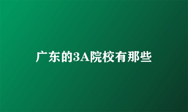 广东的3A院校有那些
