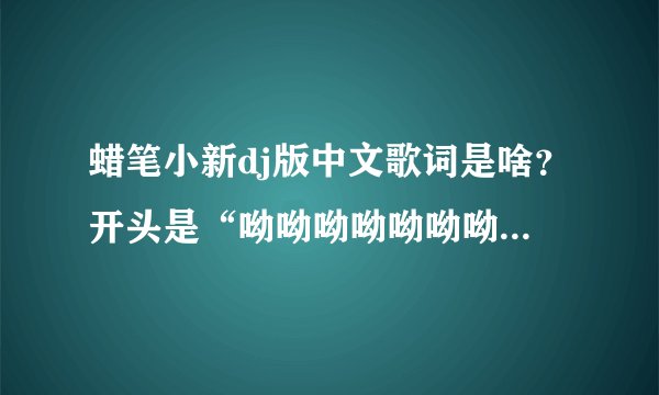 蜡笔小新dj版中文歌词是啥？开头是“呦呦呦呦呦呦呦 哈呵 哈呵 哈呵…”小孩唱的，是韩语，很有节奏感