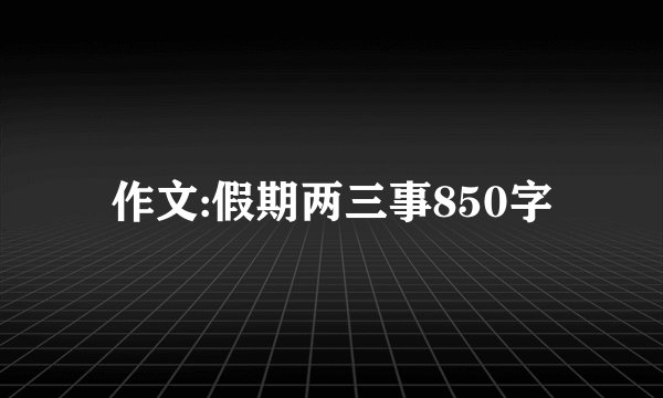 作文:假期两三事850字