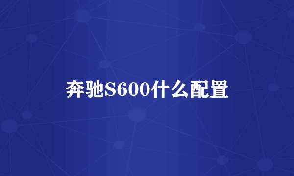 奔驰S600什么配置