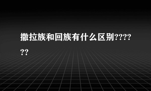 撒拉族和回族有什么区别??????