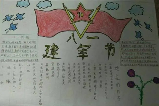 2020建军节手抄报大全图片 2020八一建军节手抄报简单图片