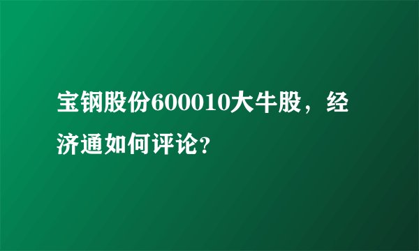 宝钢股份600010大牛股，经济通如何评论？