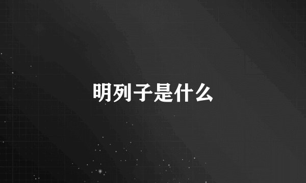 明列子是什么
