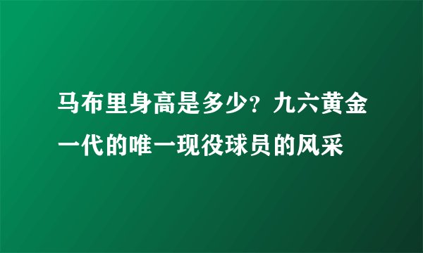 马布里身高是多少？九六黄金一代的唯一现役球员的风采