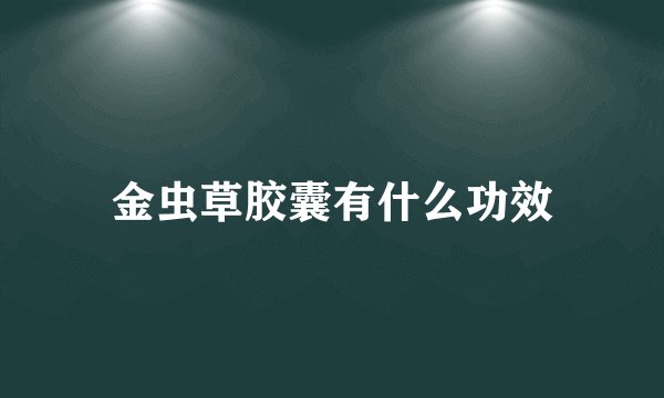 金虫草胶囊有什么功效