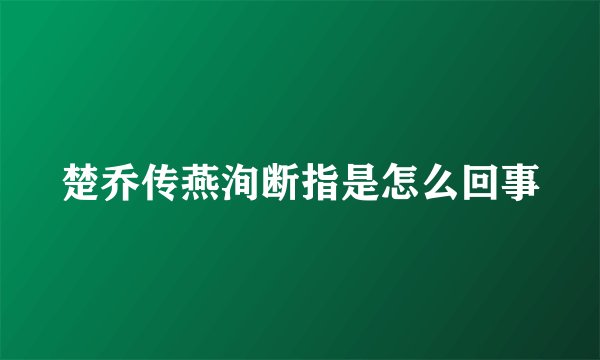 楚乔传燕洵断指是怎么回事
