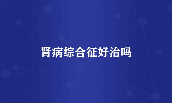 肾病综合征好治吗