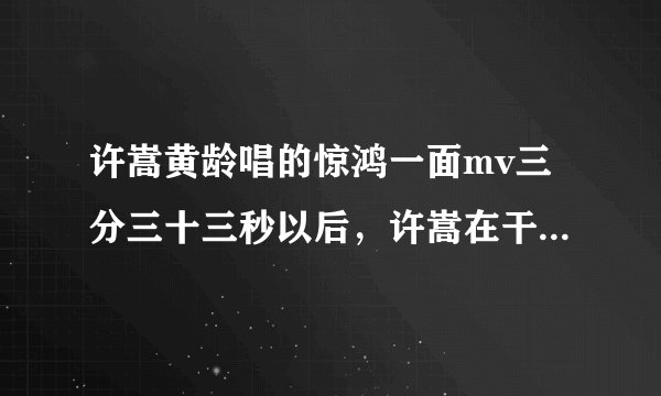 许嵩黄龄唱的惊鸿一面mv三分三十三秒以后，许嵩在干吗？插花么？