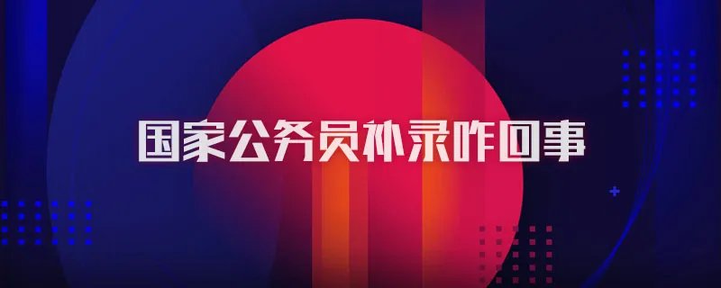 国家公务员补录咋回事