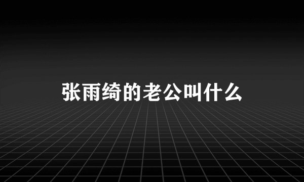 张雨绮的老公叫什么