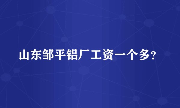 山东邹平铝厂工资一个多？