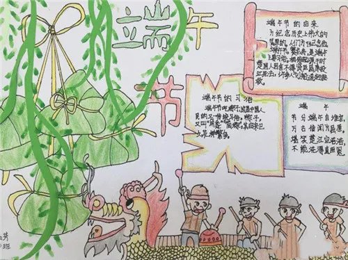 端午节绘画手抄报简单又漂亮
