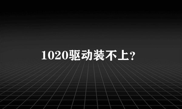 1020驱动装不上？