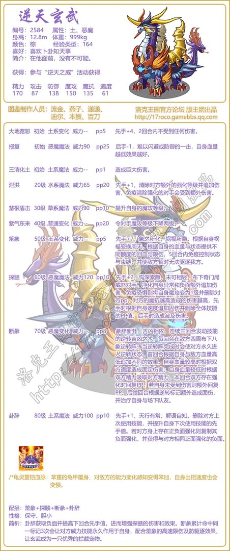 《洛克王国》逆天玄武性格推荐