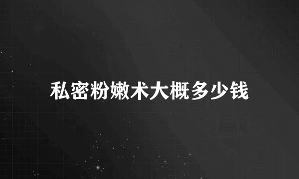 私密粉嫩术大概多少钱