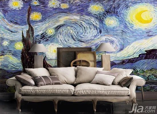 14款手绘沙发背景墙 客厅里的别致风景
