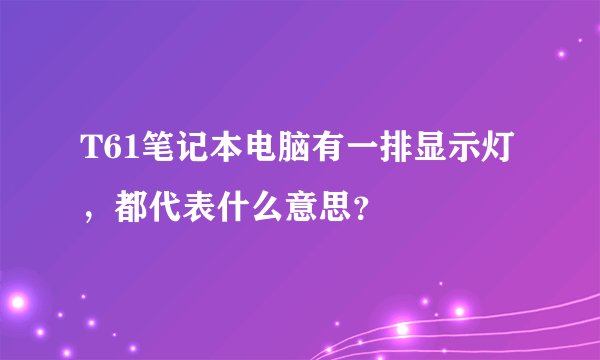 T61笔记本电脑有一排显示灯，都代表什么意思？