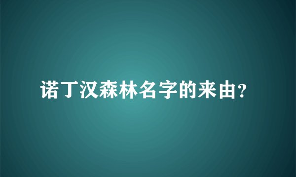 诺丁汉森林名字的来由？