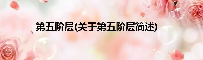 第五阶层(关于第五阶层简述)