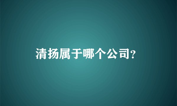 清扬属于哪个公司？