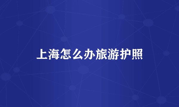 上海怎么办旅游护照