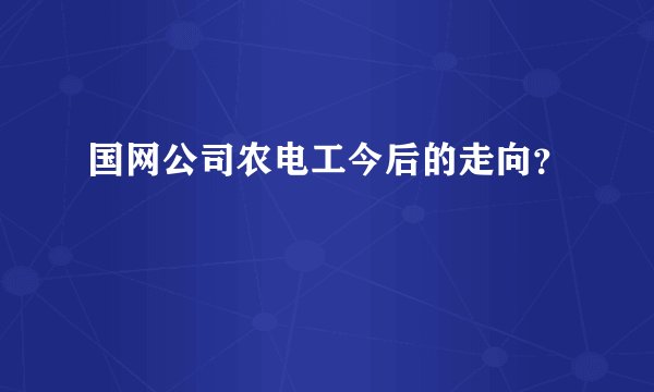国网公司农电工今后的走向？